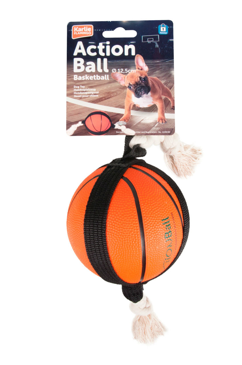 Nærbilde av Action Ball hundeleke i plast aktivitetsball