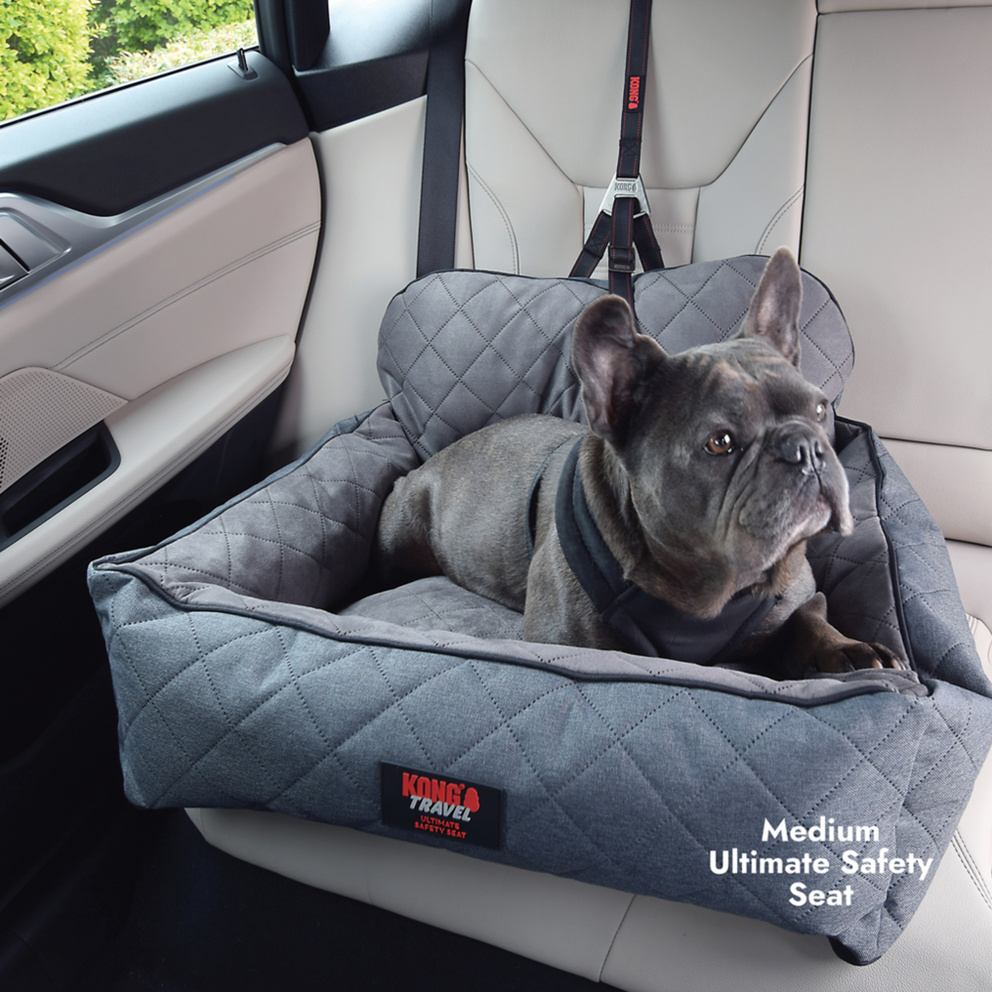 Bilsete og sikkerhetssele for hund Ultimate Safety Seat & Tether bakside