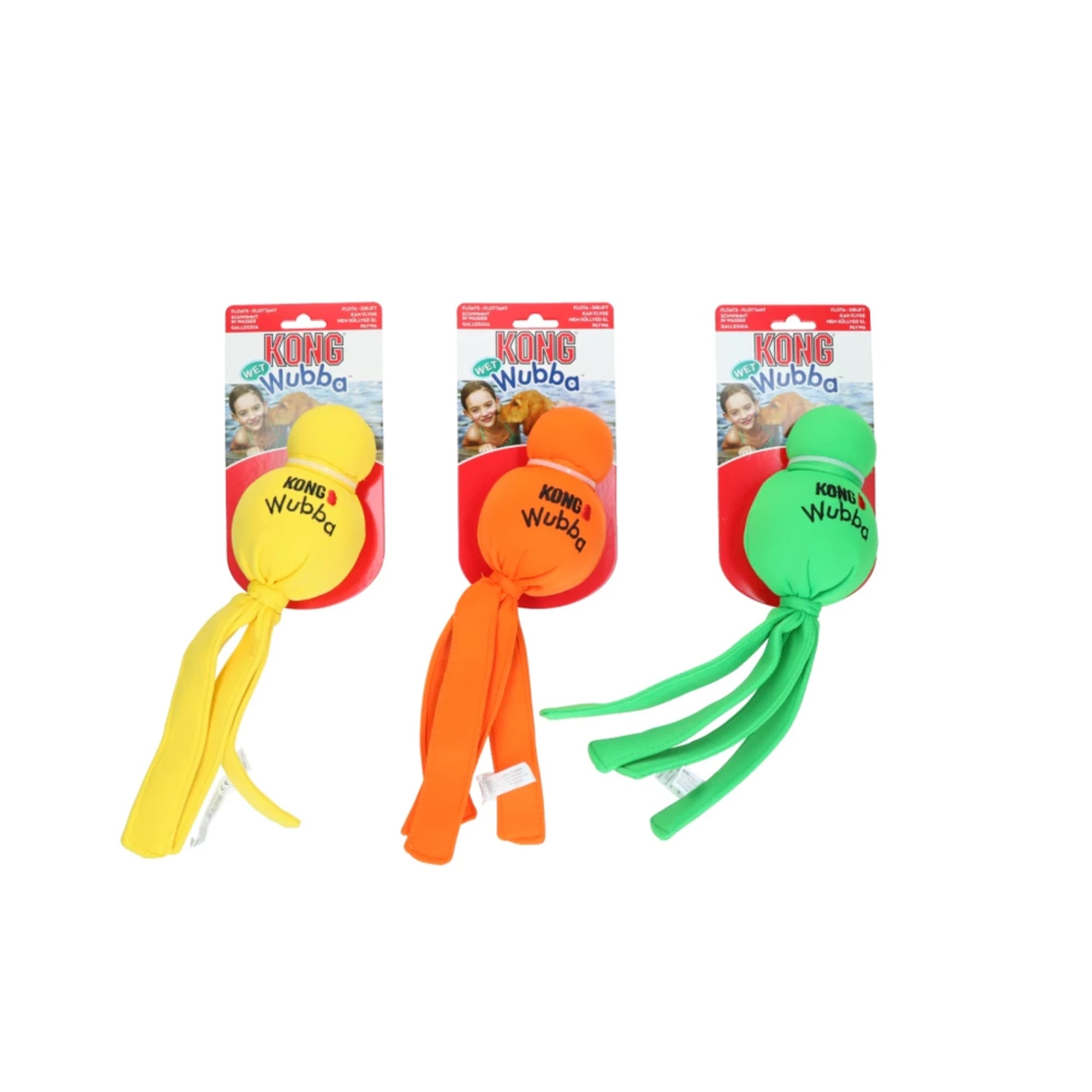 Hundeleke Wubba Wet flytende neopren kaste- og draleke forfra