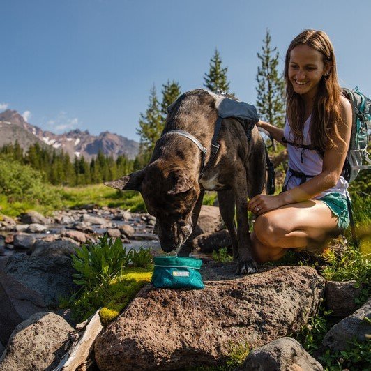 Montert sammenleggbar reiseskål Quencher for hund - Ruffwear