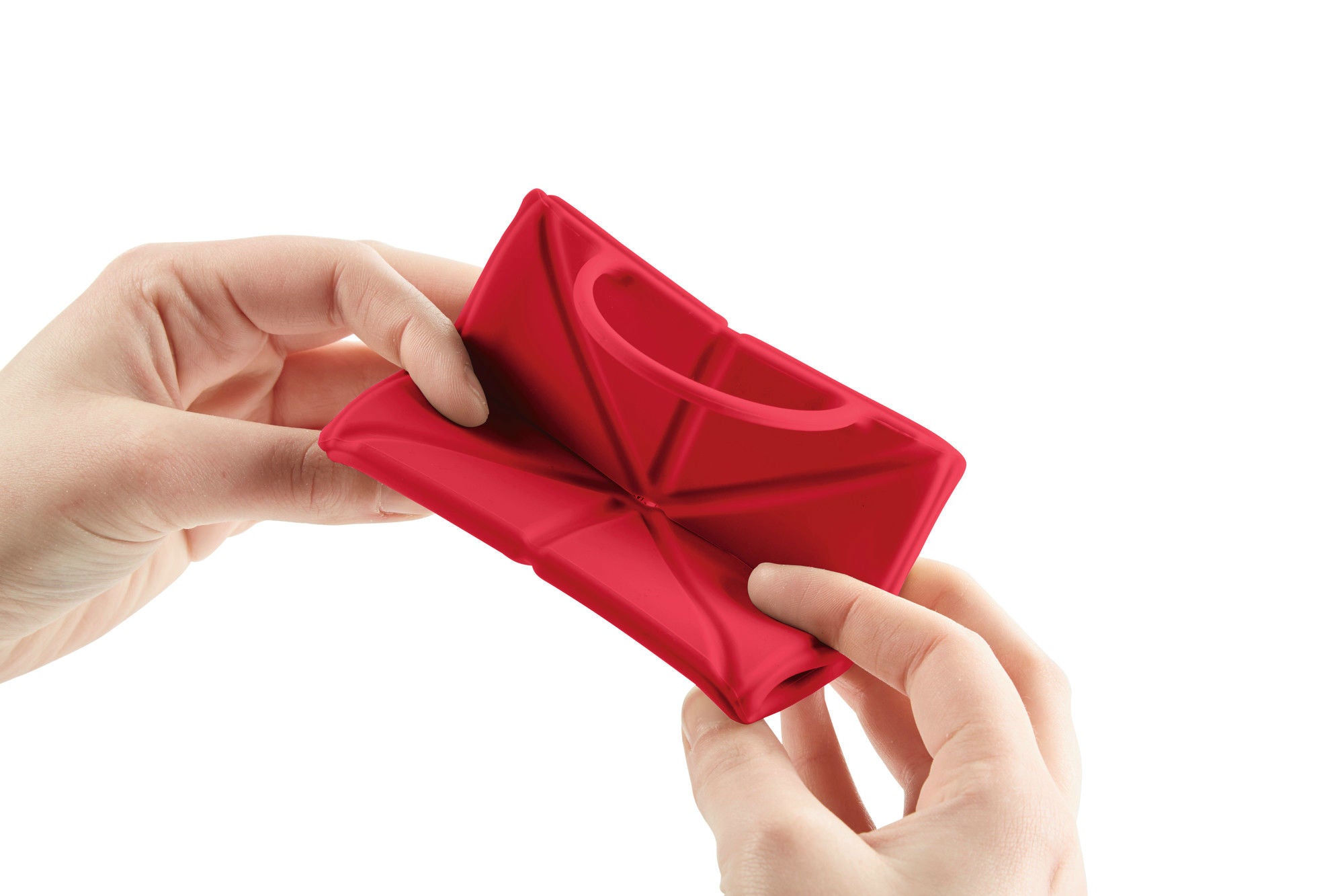 Detalj av silikonmaterialet på sammenleggbar reiseskål List